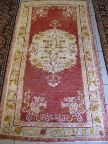 Appraisal: Oushak Turkish Handmade Rug soft coloring floral design ivory flield