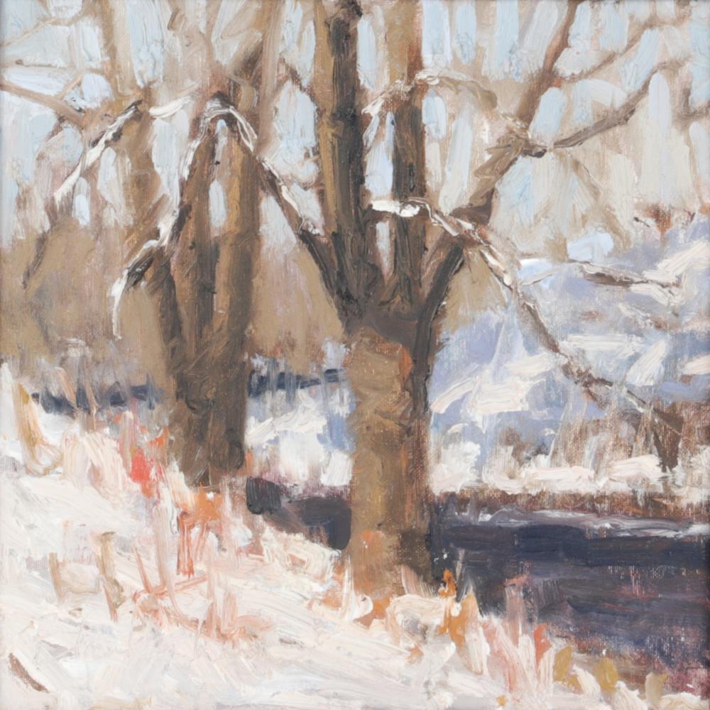 Appraisal: KATHY BLANKENHEIM INDIANA TH ST CENTURY WINTER LANDSCAPE WITH STREAM