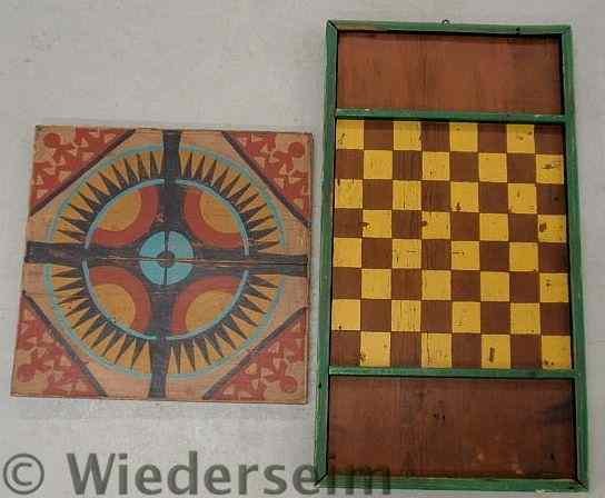 Appraisal: Canadian game board and a yellow brown and green paint