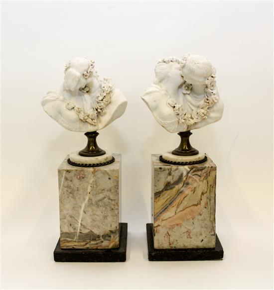 Appraisal: Sale Lot A Pair of French Bisque Porcelain Busts in