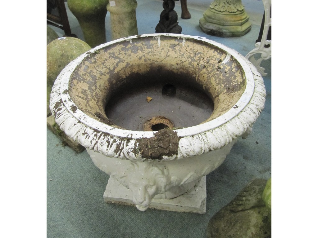 Appraisal: Victorian painted cast iron urn shaped garden planter