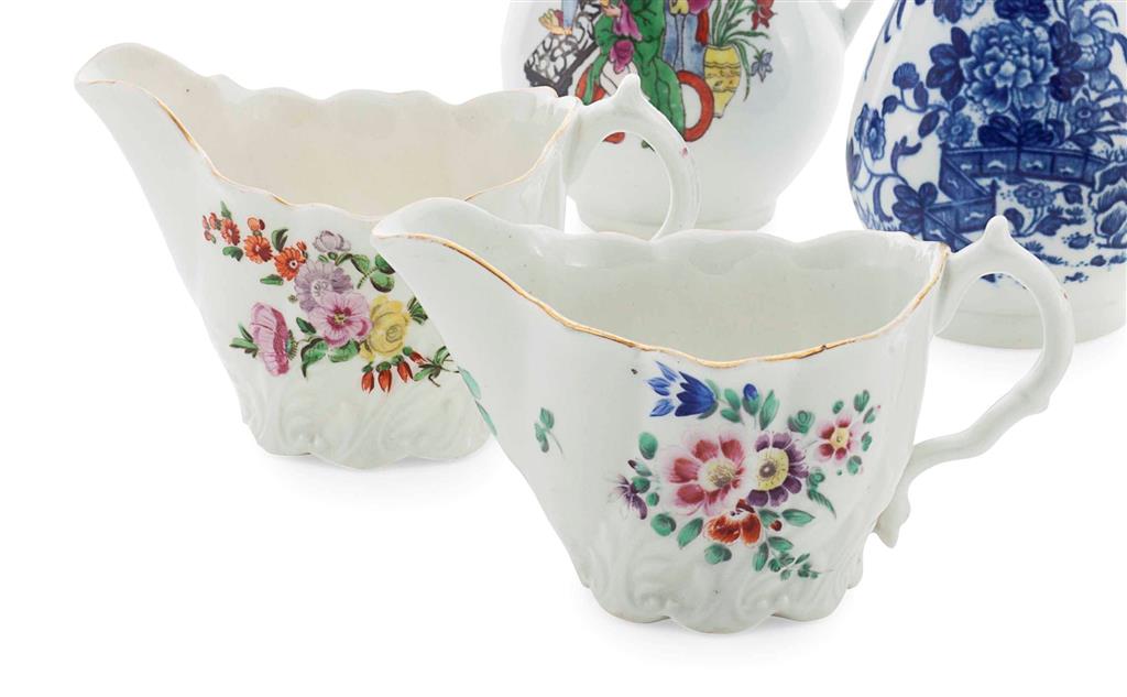 Appraisal: TWO WORCESTER LOW CHELSEA EWERS TH CENTURY both decorated with