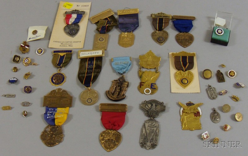 Appraisal: Forty Assorted Fraternal Medals and Lapel Pins