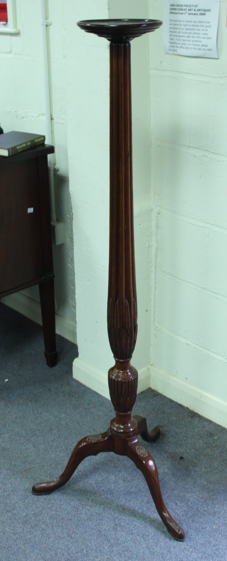 Appraisal: A mahogany torchere stand constructed from a George III bed