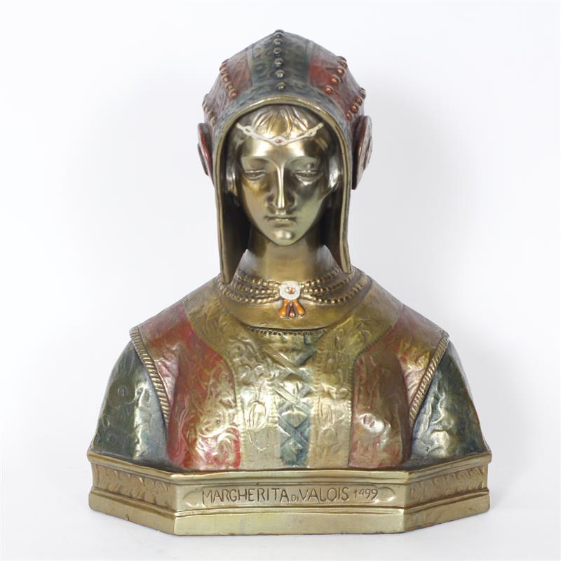 Appraisal: Armor Bronze New York Margherita di Valois Polychrome Clad Bust