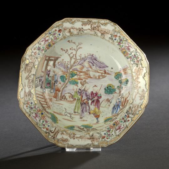 Appraisal: Small Chinese Export Porcelain Octagonal Deep Dish Qianlong Reign -