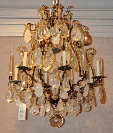 Appraisal: Louis XV Style Silvered Bronze Cut Glass and Rock Crystal