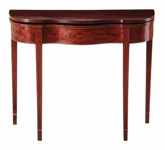 Appraisal: Philadelphia Federal inlaid mahogany cardtable late th early th century