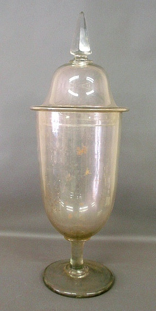 Appraisal: - Massive glass covered urn from the Commercial Museum of