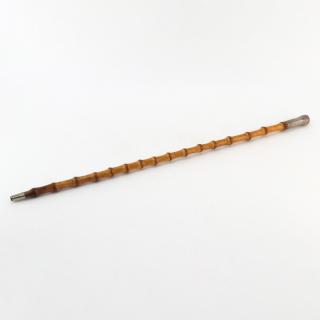 Appraisal: Antique Bamboo and Silver Walking Stick Antique Bamboo and Silver