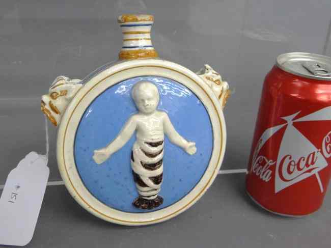 Appraisal: Continental pottery flask '' Diameter