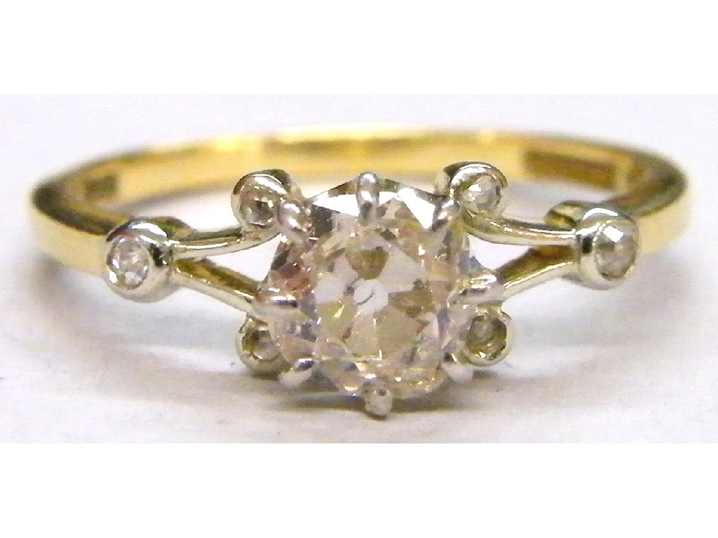 Appraisal: ct single stone diamond ring with set shoulders ct approx