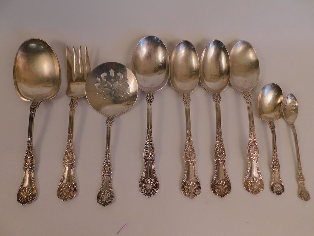 Appraisal: GORHAM KING GEORGE STERLING SERVE PIECES Lot heavy sterling silver