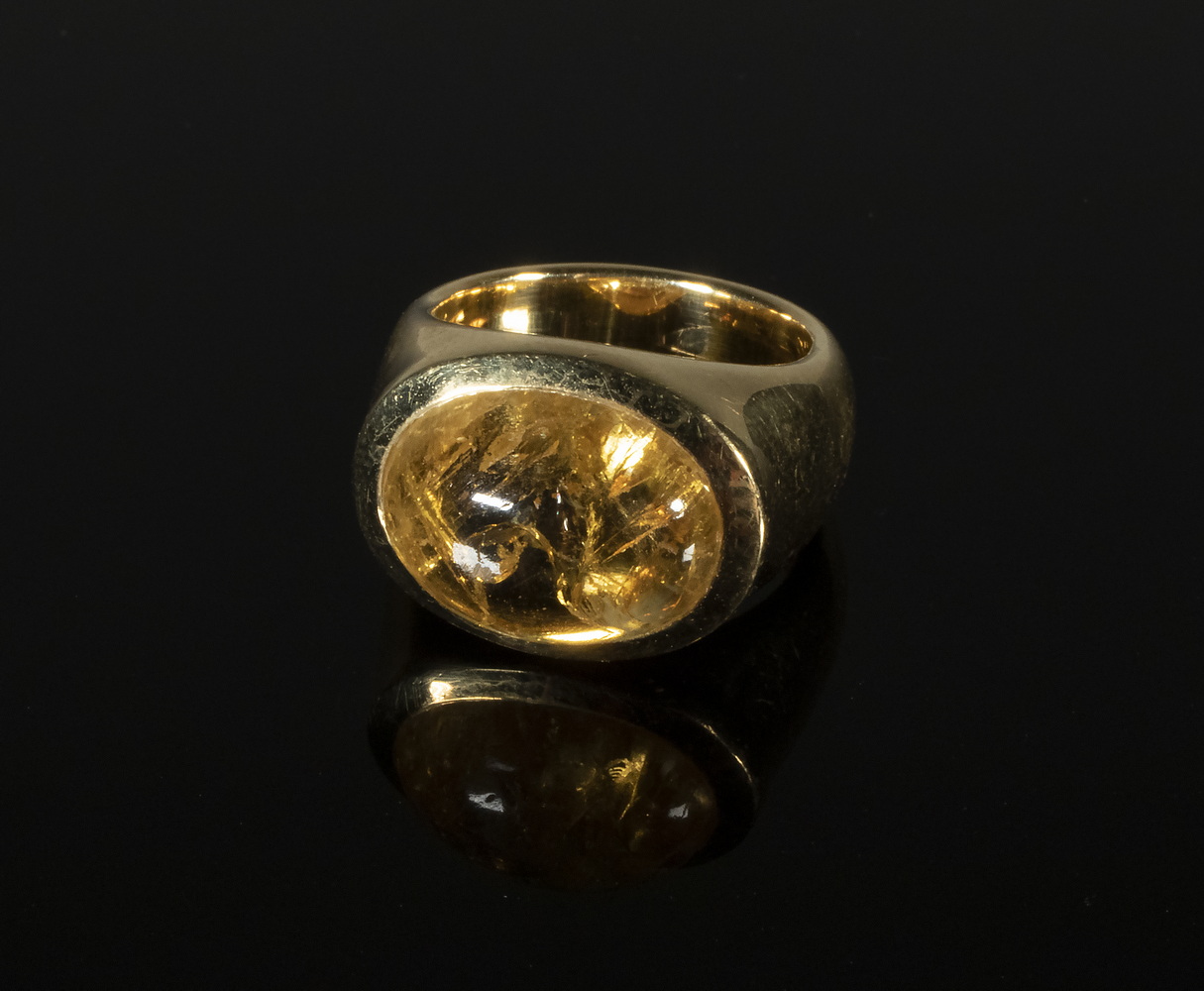 Appraisal: LADIES GOLD CITRINE RING K Yellow Gold Ring set with