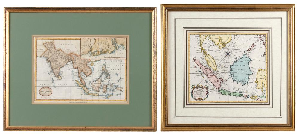 Appraisal: TWO HAND-COLORED MAPS OF THE EAST INDIESTWO HAND-COLORED MAPS OF