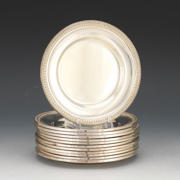 Appraisal: CAMUSSO STERLING SILVER BREAD AND BUTTER PLATES SET OF TWELVE