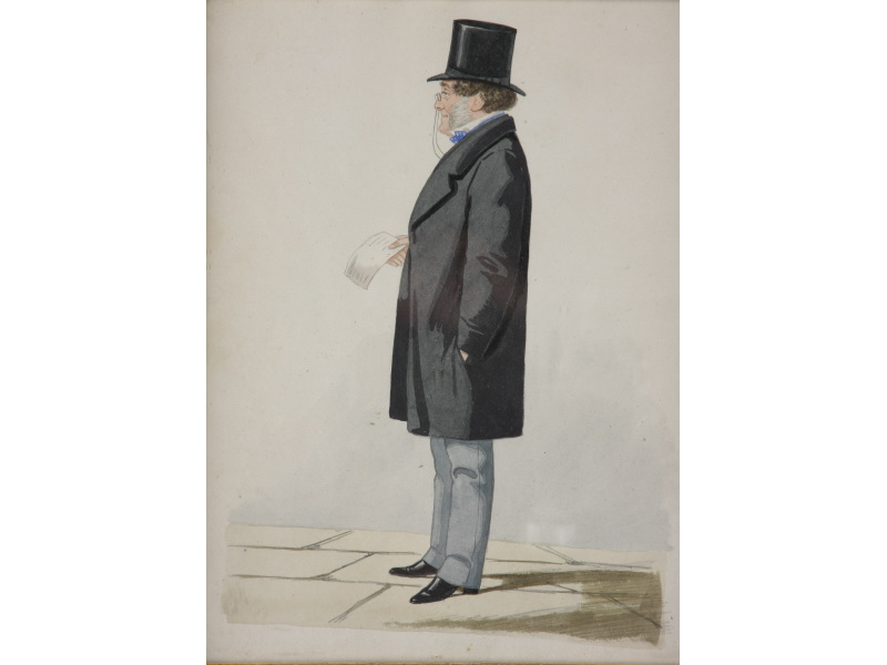 Appraisal: English School Portrait of a Gentleman ca watercolor on paper