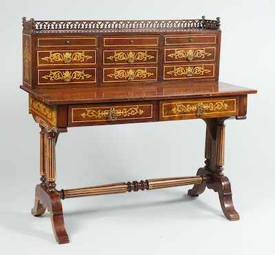 Appraisal: A Handsome Painted Mahogany Desk Painted to appear to have