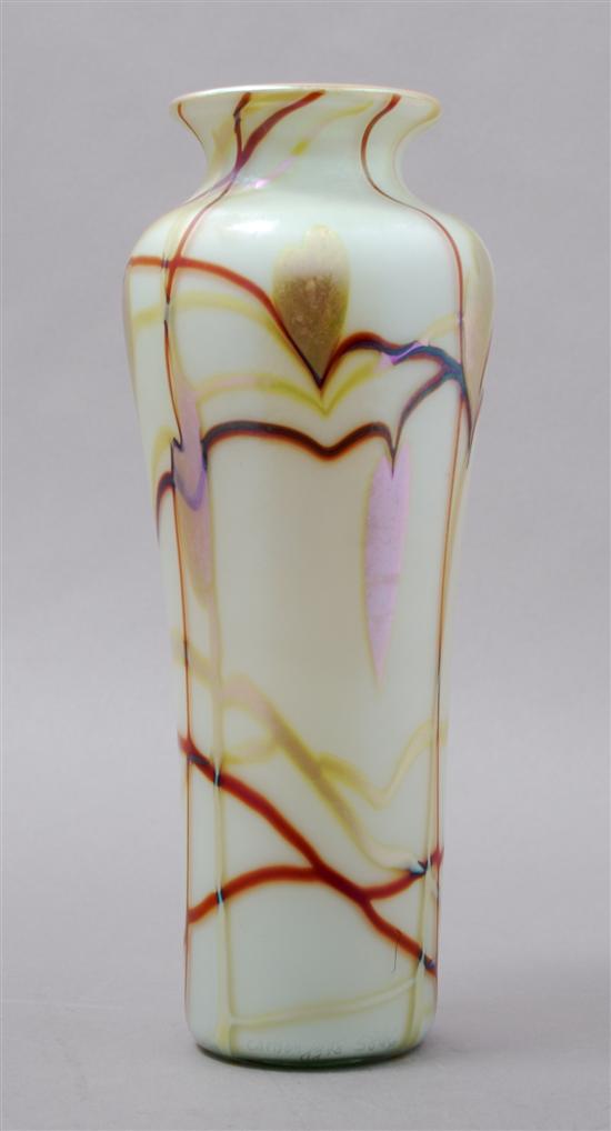 Appraisal: An American Iridescent Glass Vase in the manner of Durand