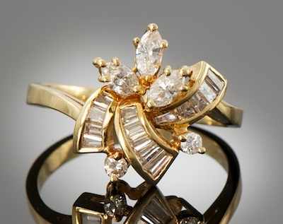 Appraisal: A Ladies' k Gold and Diamond Cluster Ring k yellow