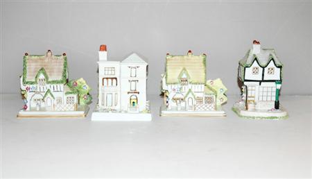 Appraisal: Group of Four English Bone China Houses Estimate -