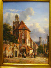 Appraisal: Dutch Street Scene' Oil on panel x mm x mm