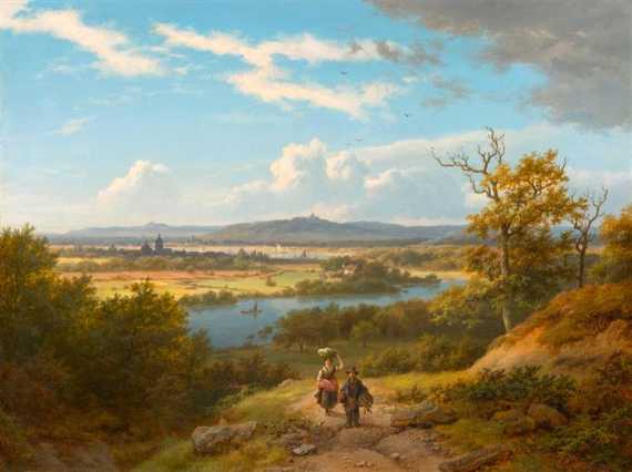 Appraisal: KOEKKOEK BAREND CORNELIS Middleburg - Kleve River landscape with two