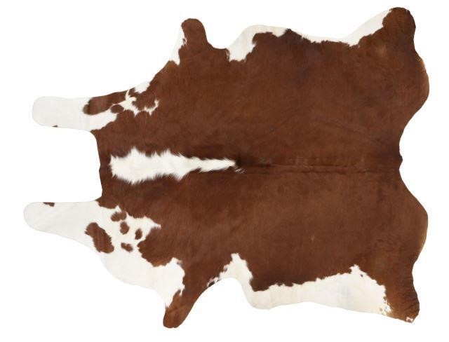 Appraisal: Cowhide rug brown and white approx x largest measurement