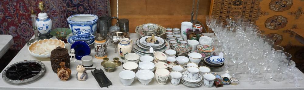 Appraisal: Group of Assorted Table Articles including Porcelain Crystal Etched Glass