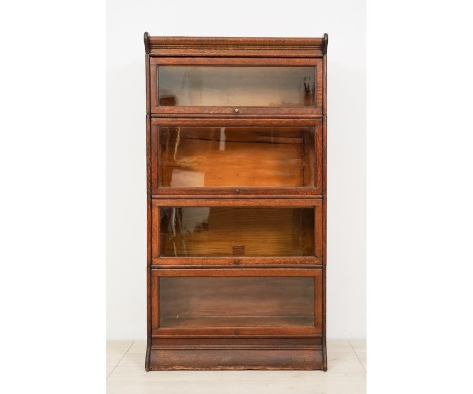 Appraisal: Oak four section stackable Barristers bookcase by Humphery Detroit MI