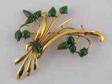 Appraisal: A yellow metal tests carat gold spray brooch set with