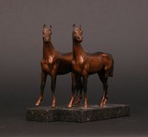 Appraisal: Pair of Bronze Horse Bookends Pair of bronze horse bookends