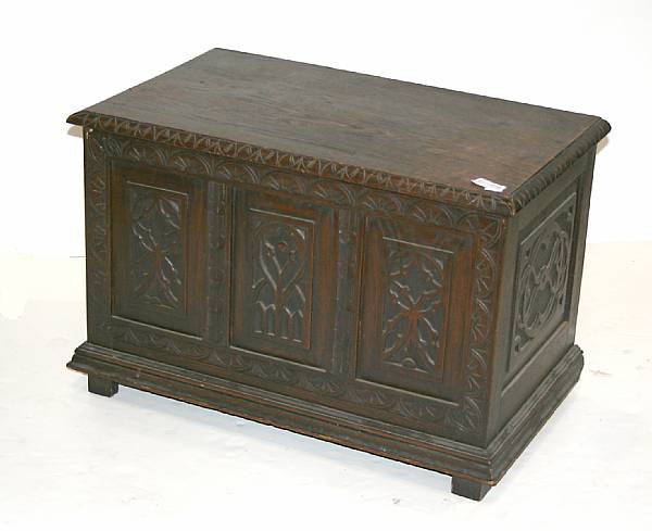 Appraisal: A Gothic style oak chest late th early th century