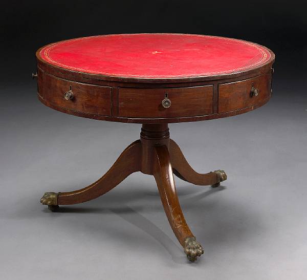 Appraisal: A Regency mahogany drum table first quarter th century The