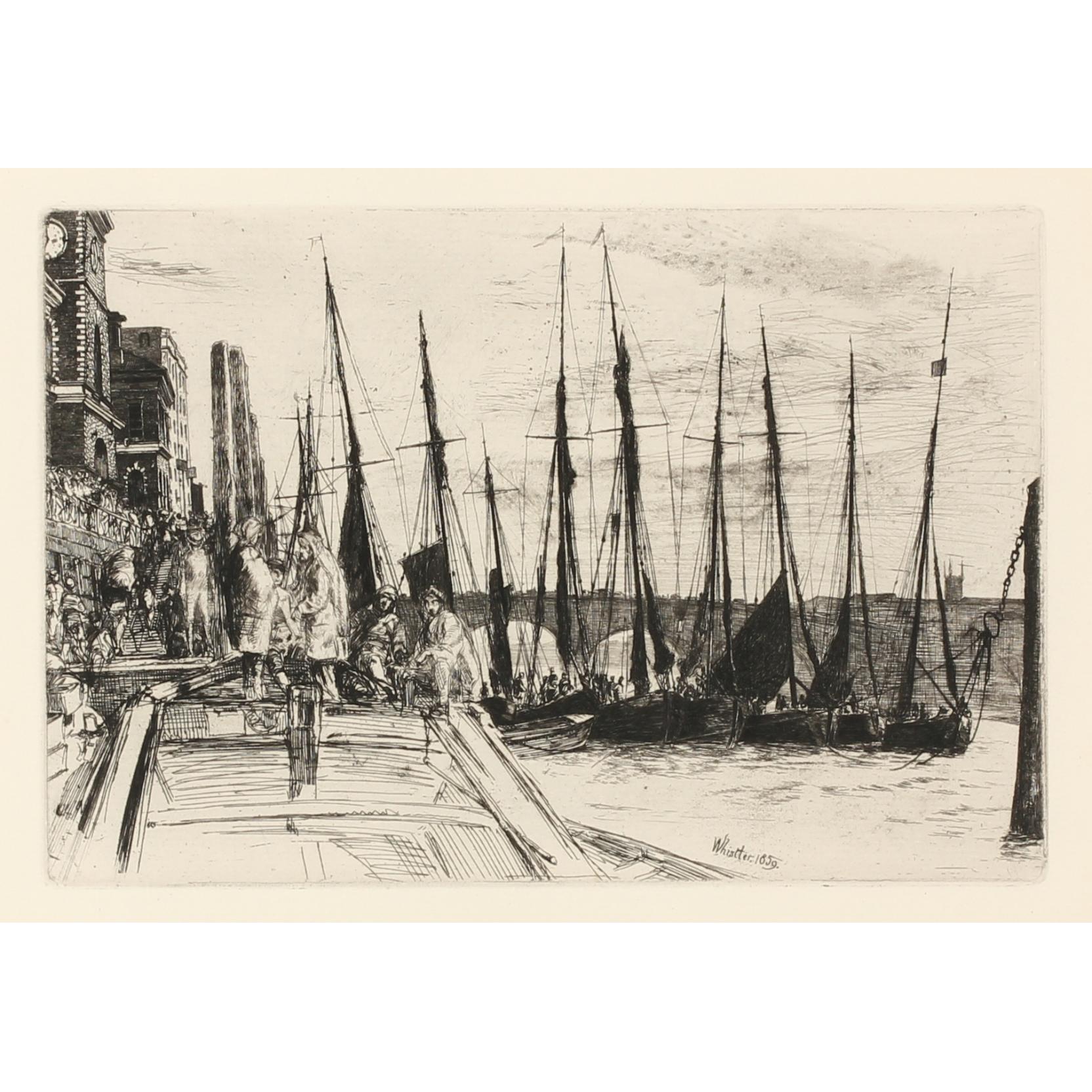 Appraisal: James McNeill Whistler American - Billingsgate etching on cream paper