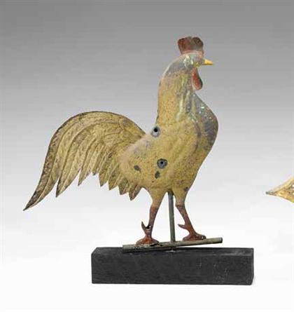 Appraisal: Molded copper rooster weathervane th century Full-bodied with sheet metal