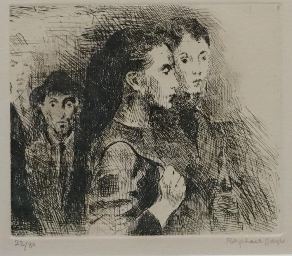 Appraisal: Raphael Soyer American - Four Figures Etching Frame x in