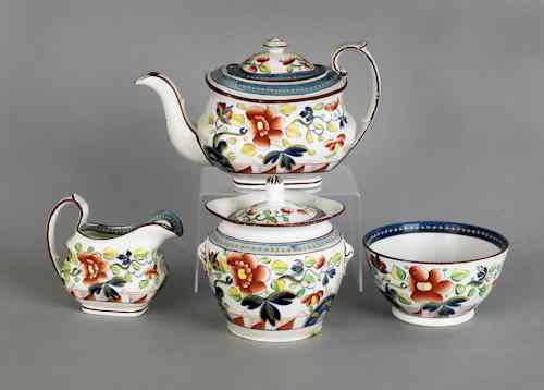 Appraisal: Gaudy Dutch single rose tea service th c to include