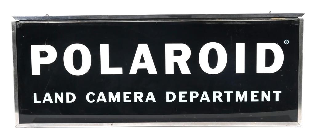 Appraisal: Vintage double sided Polaroid Land Camera Department dealer shop sign