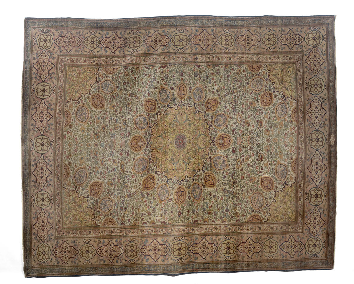 Appraisal: TABRIZ CARPET NORTHWEST PERSIA CIRCA Of Ardebil design in pastel