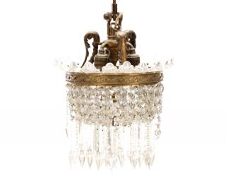 Appraisal: Gilt Metal Crystal Hall or Foyer Chandelier Early th century