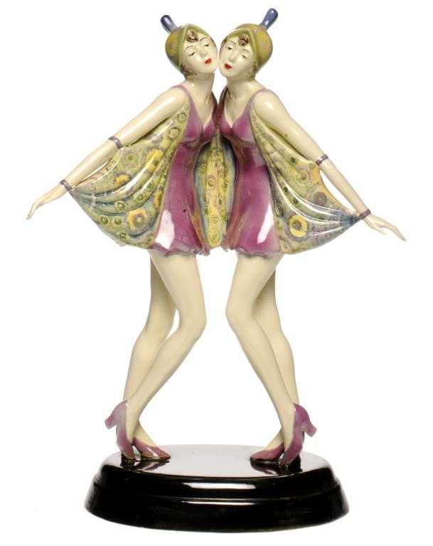 Appraisal: A GOLDSCHEIDER GROUP OF THE DOLLY SISTERS MODELLED BY STEPHAN