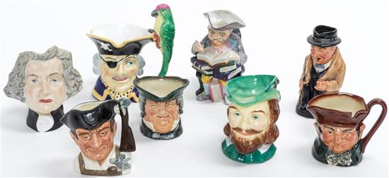 Appraisal: Sale Lot Eight Figural Toby and Character Mugs th century