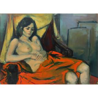 Appraisal: Jan De Ruth Czech American - Reclining Nude Oil on