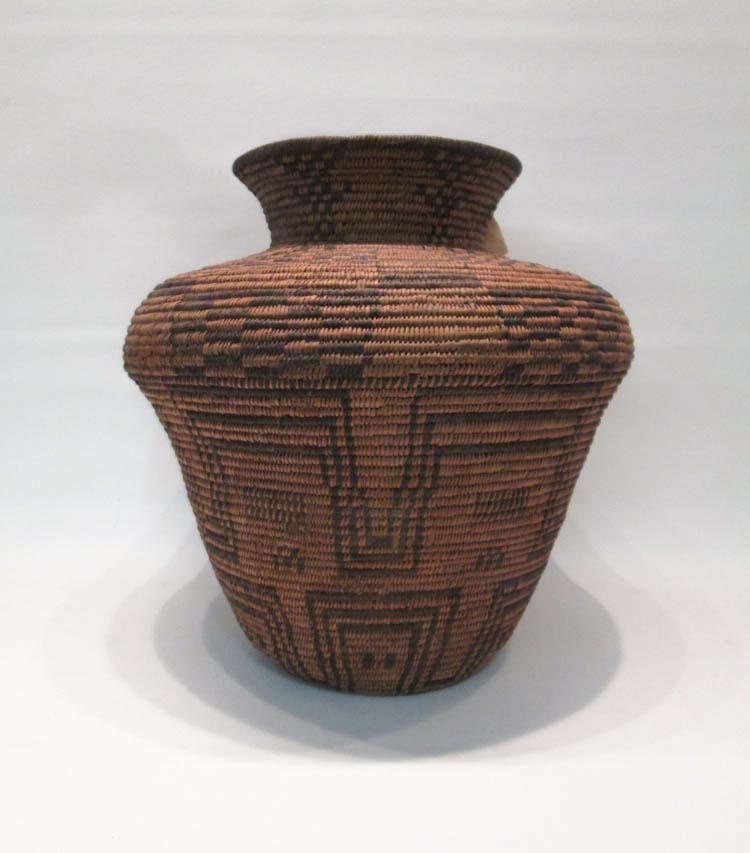 Appraisal: NATIVE AMERICAN APACHE OLLA hand made vase shape with coil