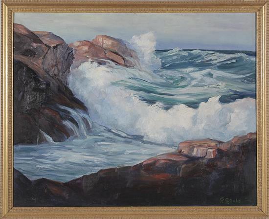 Appraisal: G Gould American th century ROUGH SURF oil on board