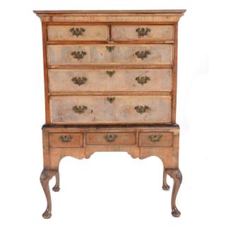 Appraisal: Hobbs CO Queen Anne Style Highboy Queen Anne Style Inlaid