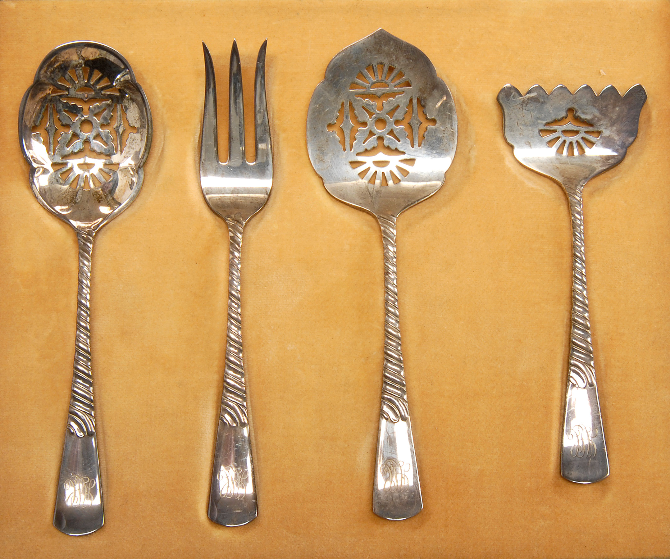 Appraisal: CASED SET OF FOUR STERLING SILVER SERVING PIECES BY GORHAM