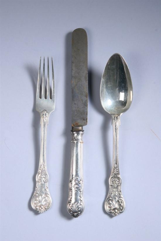 Appraisal: -PIECE GERMAN SILVER PARTIAL FLATWARE SERVICE late th-early th century