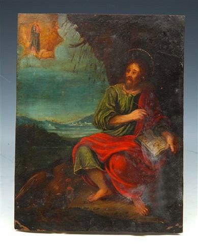 Appraisal: CONTINENTAL SCHOOL - Study of St Jerome with Bible and